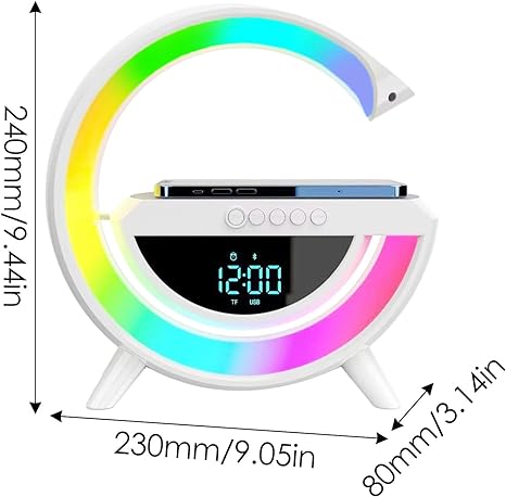 Lamp Speaker with Wireless charger & Alarm Clock