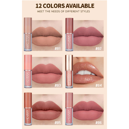12 Colors Handaiyan Matte Liquid Lipstick Set