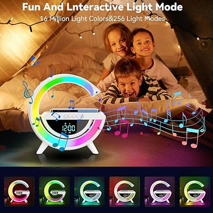 Lamp Speaker with Wireless charger & Alarm Clock