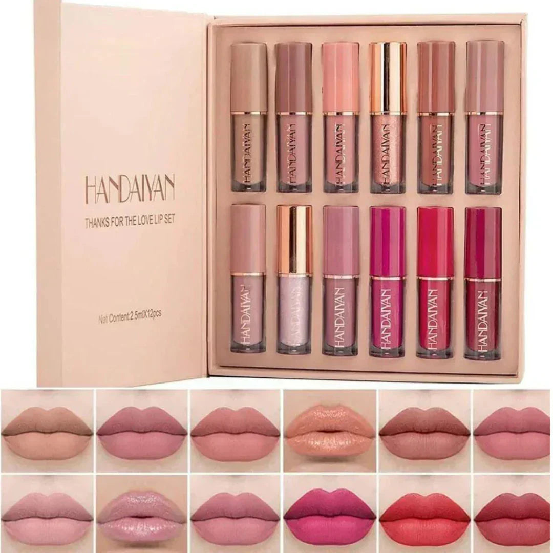 12 Colors Handaiyan Matte Liquid Lipstick Set
